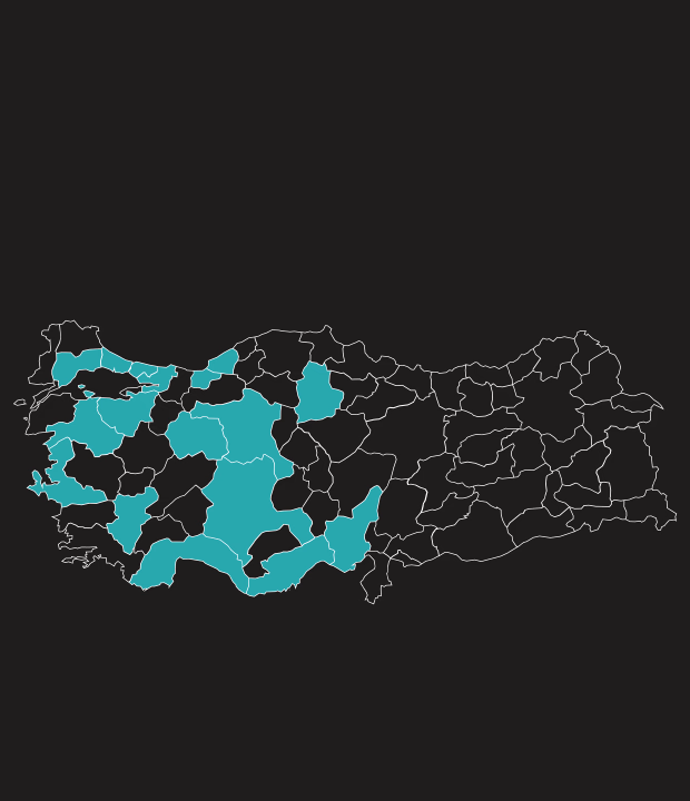 Cormet Metalurji Hizmet Verdiğimiz Şehirler Haritası